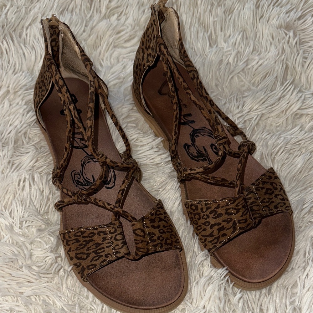 Very G Brown Leopard Sandals